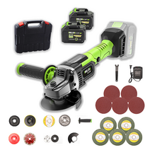 Belis 4인치 무선 그라인더 핸드 충전 충전식 4단 속도조절 연마기 연삭기 샌딩기, 15셀 6.0mAh 배터리 세트, 1개