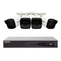 하이크비젼 CCTV4채널 세트 IP카메라4대 + 1테라 장착한 NVR 1대 + 기본10m UTP케이블 4개로 구성 케이블 길이 선택가능, 실외2실내2, 50m x 4개, 150x100x85mm