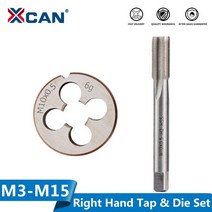 XCAN 2개 M3-M15 오른 나사 탭 다이 세트 메트릭 플매트 카펫 매트 러그 HSS 기계 스레딩 도구 스레드 드릴, [19] 2개 M15x1.25 Set