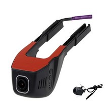 사이드 백 미러 카메라 전방 후방 카메라 차량용카메라SINOSMART-범용 와이파이 대시 캠 DVR 폭스 바겐 혼, 02 Two Lenses_02 32G
