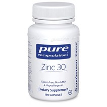 Pure Encapsulations 퓨어 인캡슐레이션스 아연 30mg 함량 면역 관리 영양제 180캡슐
