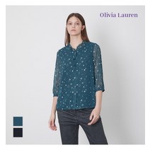 올리비아로렌 프린트 브이넥 블라우스 VOCNLYM6316