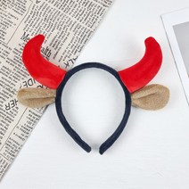 아이템팡 동물 머리띠 놀이동산 파티 운동회 생일 놀이공원, 소(빨강)