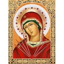 보석십자수 성모 마리아와 아기예수 행운십자수 인물 세로 큐빅가득 그림 집들이 개업선물 수공예 구슬 집콕취미 집중력향상 액자없음 DIY세트 17종, 10번 성모 마리아, 80*100CM