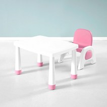 사사가구 뉴브로디 높이조절 유아책상 의자 1인세트, 핑크
