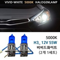 5000K 비비드화이트 현대 엑센트 10-17년 전조등 상향등 하향등 안개등 자동차램프, 5000K 엑센트 안개등 H3(2개1세트), 1세트