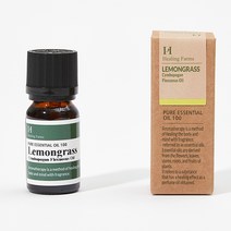 힐링팜스 영국 천연 아로마 에센셜 오일 10ml, 레몬그라스 향 10ml