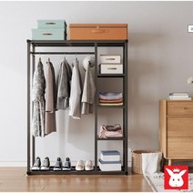 행거 수납 옷걸이 미니 조립식 낮은 일자 외투걸이 롱코트 롱패딩 양복 모듈 키낮은, 블랙, B형150cm