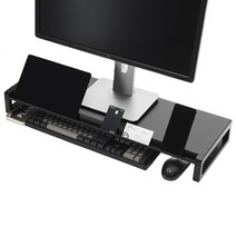 스톤힐 MS-01 스마트 메탈 모니터 받침대 듀얼 컴퓨터 스탠드 모니터선반 와이드 거치대, MS-01 560 블랙 높이 10.3cm, 1개