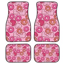 Beauty Collector Pink Donuts 튼튼한 고무 바닥 매트 세트 4개 자동차 SUV 트럭 및 밴 전천후 보호 러그 [미국 직배송]