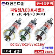 TD210 10파이LED램프.시그널램프. AC220V DC12V DC24V. LED 파이롯트램프.표시램프.KL-10A.KL-10D.LD-10L.KL1022.파일럿램프.인디케이터, 2.DC 24V, 3.일반 황색