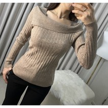 오프숄더 골지 니트 3color