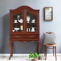 [유캐슬] 엘렌 엔틱 원목 장식장(접시장), 상세 설명 참조