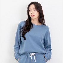 여성 라운드넥 무지 맨투맨티 밴딩 커플맨투맨 캐주얼 포멀 레이어드 스웨트 시보리