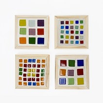 소형 타일 티코스터 만들기 컵받침대 컵 홀더 4인 세트, 본상품