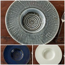 피어몰 이천도자기 돌비 원형 퓨전 플레이트 도자기 접시 그릇 플레이팅 식기 파스타, 2호(35cm), 그레이