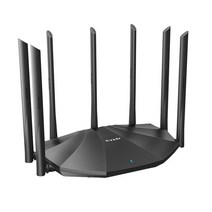 와이파이 증폭기 공유기 인터넷 Tenda-AC23 스마트 AC2100 라우터 듀얼 밴드 기가비트 무선 홈 7 안테나 기술 CN 버전, [04] add AU plug adapter, [01] Black