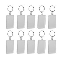 아크릴 사진 액자 2.8x4.9cm가있는 10pcs 직사각형 열쇠 고리 열쇠 고리, 默认