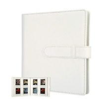 Instax Mini 11 9 8 어깨 끈이있는 PU 가죽 카메라 케이스 Fujifilm Polaroid Film Camera Bag 용 256 포켓 사진 앨범, 화이트 앨범, 1개