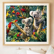 DIY 보석십자수 주문제작 보석비즈십자수 큐빅십자수 결혼선물 집들이선물, 40x50, 코알라