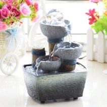 실내분수 미니멀리스트 물 분수 실내 폭포 펌프와 크리스탈 공 탁상 흐르는 풍수 장식, 한개옵션0