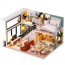 옥탑방어른이 DIY 미니어처 하우스 만들기 핑크홀릭복층원룸 한글설명서 동봉