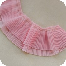 레이스 6cm 쉬폰 주름 화이트 레이스 트리밍 diy 의류 바느질 패브릭 레이스 테이프, 분홍색, 07 분홍색