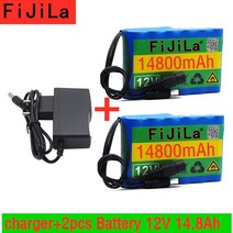 100% 원래 12V 배터리 팩 14.8Ah 18650 충전식 리튬 이온 배터리 팩 용량 DC 12.6V 14800mAh CCTV 캠 모니터|배터리 팩|, 1개, 단일