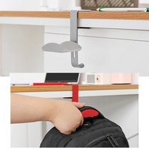 [데스크헬퍼] 테이블 책가방 헤드셋 헤드폰 컵홀더 다용도 책상 거치대 사무실 가방 걸이, 블랙