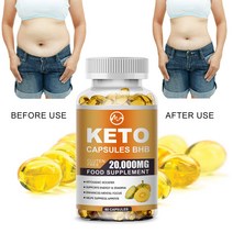 다이어트 영양제 최고의 BHB 케토 다이어트 알약 20 000mg 연소 지방 고급 케토시스 체중 감소 60개 젤리, 60pcs capsules