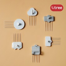 엘트리 똑또기핀 벽지핀 후크핀 벽걸이후크, 없음, 하트실버 4입