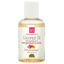 Natural Factors WomenSense 로즈제라늄 에센셜 오일 바닐라 함유 코코넛오일 115ml(4oz) 2팩, 1