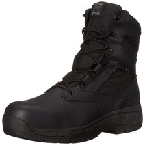 Timberland PRO 남성용 20.3cm(8인치) Valor 합성 발가락 방수 사이드 지퍼 작업 부츠 블랙 색상의 부드러운 가죽 탄도 나일론, 8.5 Wide