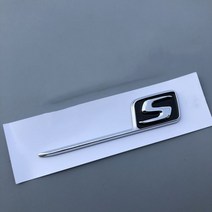 고뱃지 엠블럼 마크 로고 메르세데스 벤츠 자동차 배지 AMG 삼성 E63S C63S GLC63S GLE63S 트렁크 리피팅 스티커 광택 블랙 레드 실버, chrome edge long S