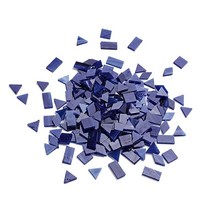 Lanyani 예술 공예용 유리 모자이크 타일 4가지 모양 혼합 다채로운 유리 타일 티파니 스테인드 글라스 조각 200개 정사각형/직사각형/다이아몬드/삼각형 오렌지-레드, BLUE-1, BLUE-1