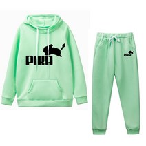 여성용 오버사이즈 풀오버 스웻셔츠 캐주얼 롱 팬츠 스포츠 수트 가을 겨울 후드티 2 피스 세트 2022