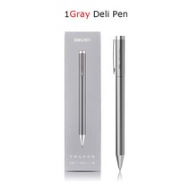 샤오미-델리 메탈 젤 펜 롤러볼 Caneta руока 볼펜 0.5MM 서명 사무실 학생용 비즈니스 문구 용품, 1Gray Pen
