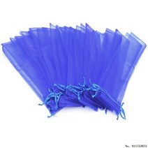 핸드팬용 실크 파우치 오간자 선물 가방 드로스트링 포함 선물 파우치 50 개, royal blue