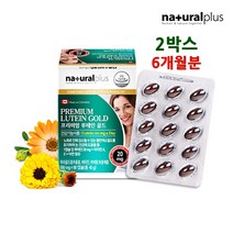 내츄럴 프리미엄 루테인 눈 영양제 비타민A E 아연 마리골드 빌베리 황반색소 노화 침침한눈 눈부심 어린이 청소년 수험생 부모님 눈건강, 2개