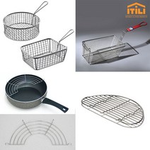 이딜리 튀김망 튀김 바스켓 트레이 건지기 채반 돈까스망, 1_국내산 후라이팬 튀김망 26cm