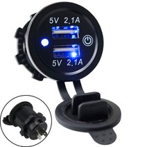4.2A USB 충전 2포트 볼트메타 멀티소켓 스위치 매립형 DIY 고속충전 전압 여행용 차량용 카라반 캠핑카