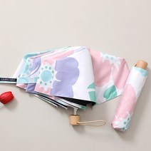 까르페디엠 엣지플라워 암막 초경량 우드핸들 3단 우양산