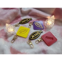 [열리네] JESUS키홀더 예수님열쇠고리 기독교선물 예수사랑 익투스 물고기 3D키링, 선택2