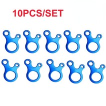 견인고리 자동차견인고리 튜닝 용품 510pcs 야외 캠핑 텐트 바람 로프 버클 3 구멍 알루미늄 합금 로프 텐셔너 텐트 코드 로프 패스너 조임 후크, 블루10