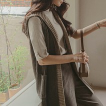 [마이더스비] 딜버 이중 후드 니트 조끼