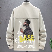 쥬엔리치 남자 빅사이즈 점퍼 바람막이 남성 자켓 작업복 야구 잠바 봄 가을 오버핏 블랙 3XL-10XL