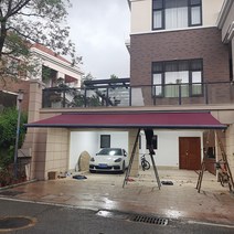 접이식 어닝 카페 햇빛가리개 옥상 테라스 비막이 차양막 그늘막, 패키지 설치 - 7 미터 x1.5 미터