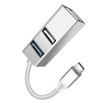 미니 허브 c형 USB 3.0 어댑터 도크 4 인 1 도킹 스테이션 분배기 프로 아이패드 노트북용, 02 Silver
