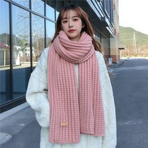 무지 니트 머플러 가을 겨울 두툼 커플 워머 옴므