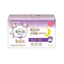 좋은느낌 좋은순면 슈퍼롱 오버나이트 생리대 날개형, 2개, 10개입